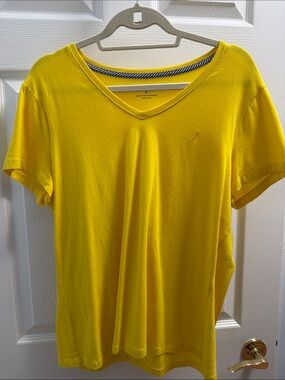 Nautica Bright Yellow Crewneck Tee with Navy Print